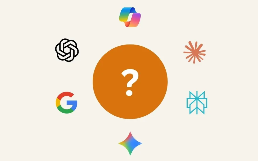 Illustration of one search question routed to seven AI answer engines, each citing a different set of sources
